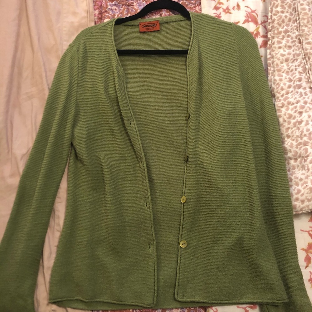 Green Missoni cardigan, excellent condition.